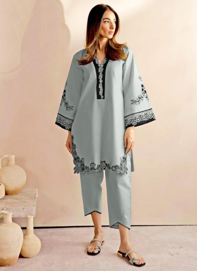 Zam Sattin Sky Blue Casual Wear Embroidery Work Readymade Pakistani Style Cord Set